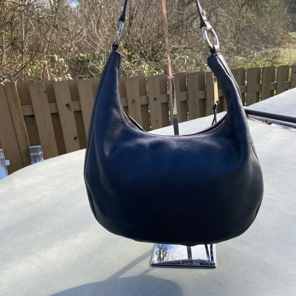 Michael Kors Pebbled Leather Hobo Shoulder Bag – Black